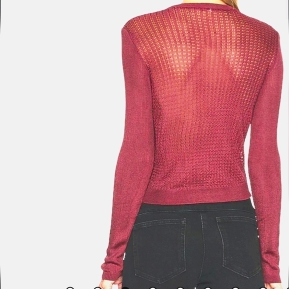Free People H2O Crew Pullover Sweater Top NEW! Raw Garnet - Picture 3 of 8